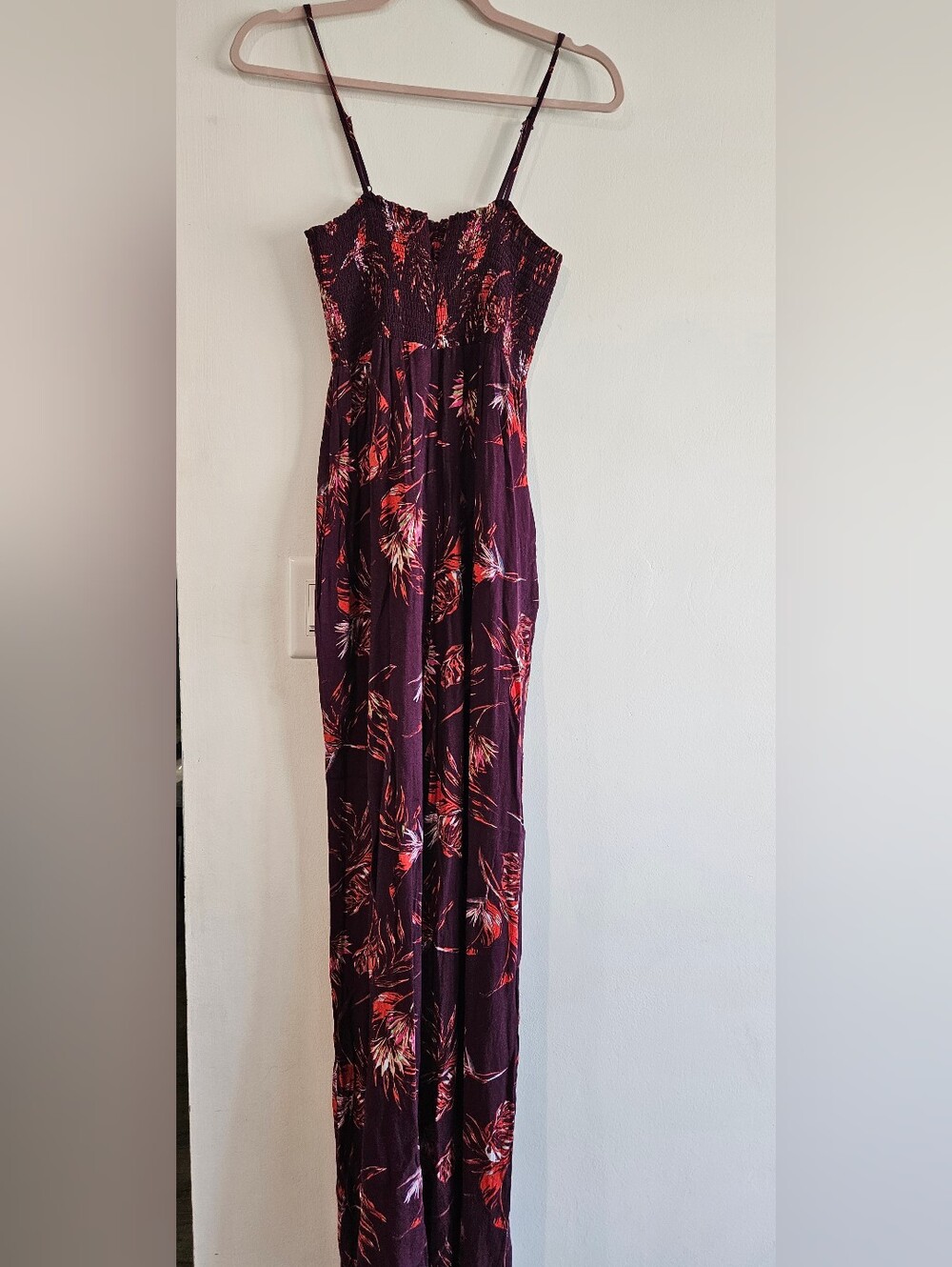 Knot Sisters Purple Smocked Jumpsuit